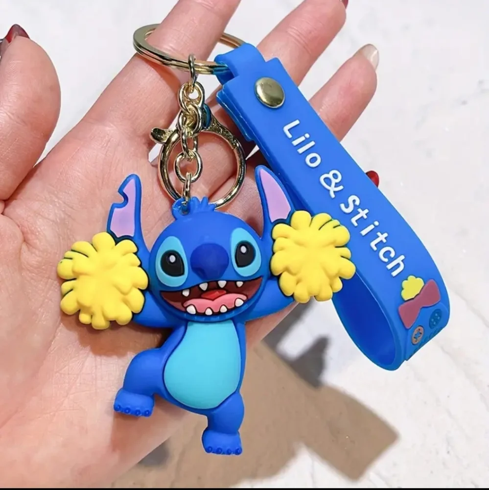 Stitch Cheerleader Silicone Bag charm Keychain Large NEW